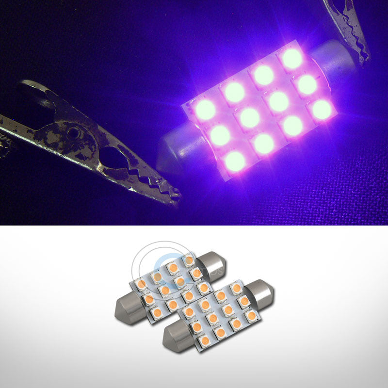 2X PINK 39MM FESTOON 12 COUNT SMD LED LIGHT BULB GLOVE BOX/DOME/MAP LAMPS 3423