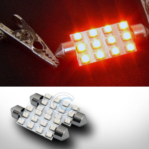 2X AMBER 41MM FESTOON 12 COUNT SMD LED LIGHT BULB GLOVE BOX/DOME/MAP LAMPS 211