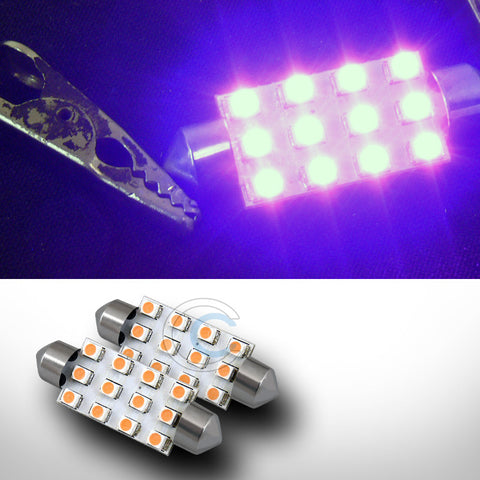 2X PINK 41MM FESTOON 12 COUNT SMD LED LIGHT BULB GLOVE BOX/DOME/MAP LAMPS 211