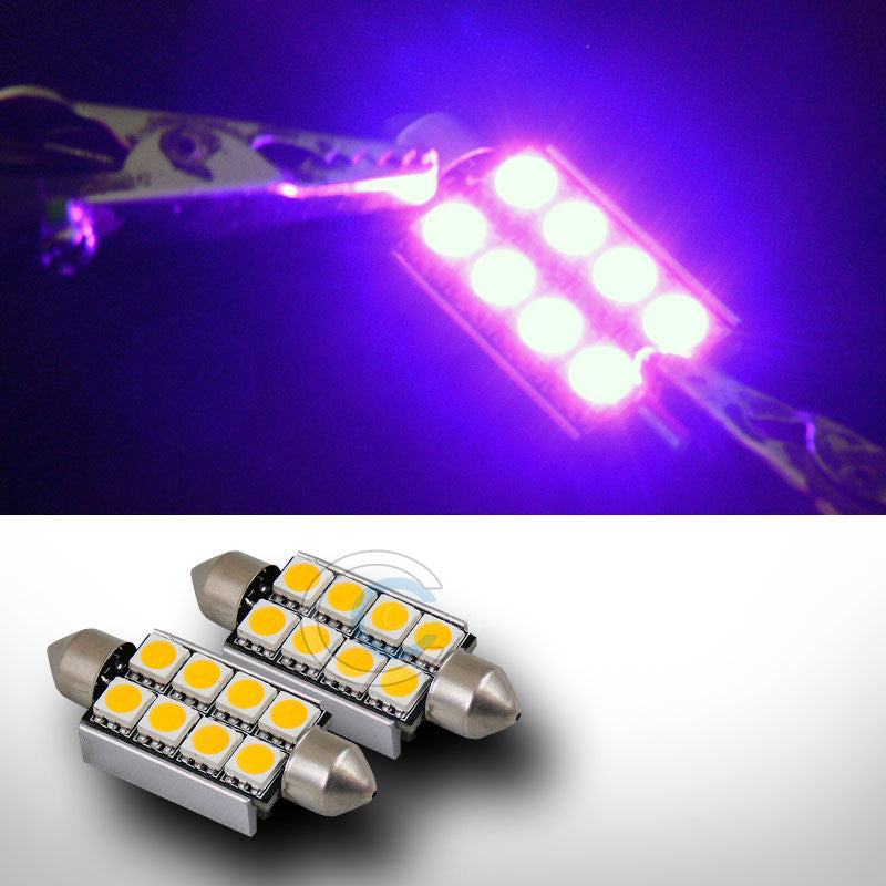 2X PINK 42MM FESTOON 8X SMD LED LIGHT BULB GLOVE BOX/DOME/MAP 211 211-2 12844