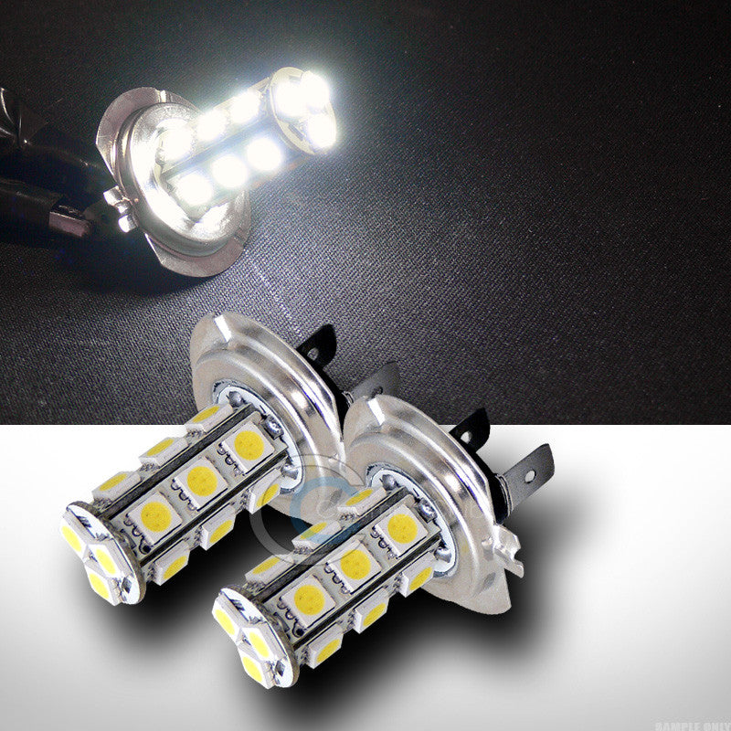 2pc White Super Bright H7 18x SMD LED Daytime Running Light DRL Lamp Bulbs Pair