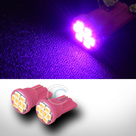 2X PINK T10 WEDGE 8 COUNT SMD LED LIGHT BULB CAR INTERIOR/GLOVE BOX/DOME/MAP