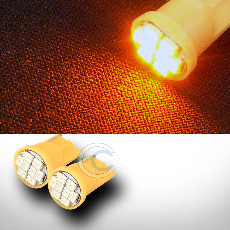 2X YELLOW T10 WEDGE 8 COUNT SMD LED LIGHT BULB INTERIOR/GLOVE BOX/DOME/MAP LAMPS