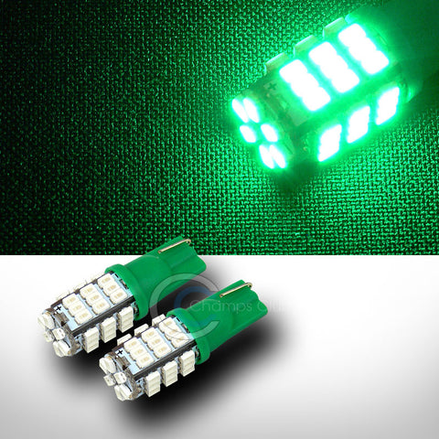 2X GREEN T10 WEDGE 42 COUNT SMD LED LIGHT BULB INTERIOR/GLOVE BOX/DOME/MAP LAMPS