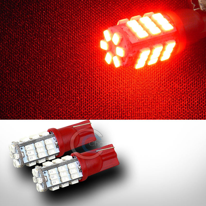 2X RED T10 WEDGE 42 COUNT SMD LED LIGHT BULB INTERIOR/GLOVE BOX/DOME/MAP LAMPS