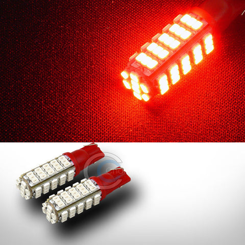 2X RED T10 WEDGE 68 COUNT SMD LED LIGHT BULB INTERIOR/GLOVE BOX/DOME/MAP LAMPS