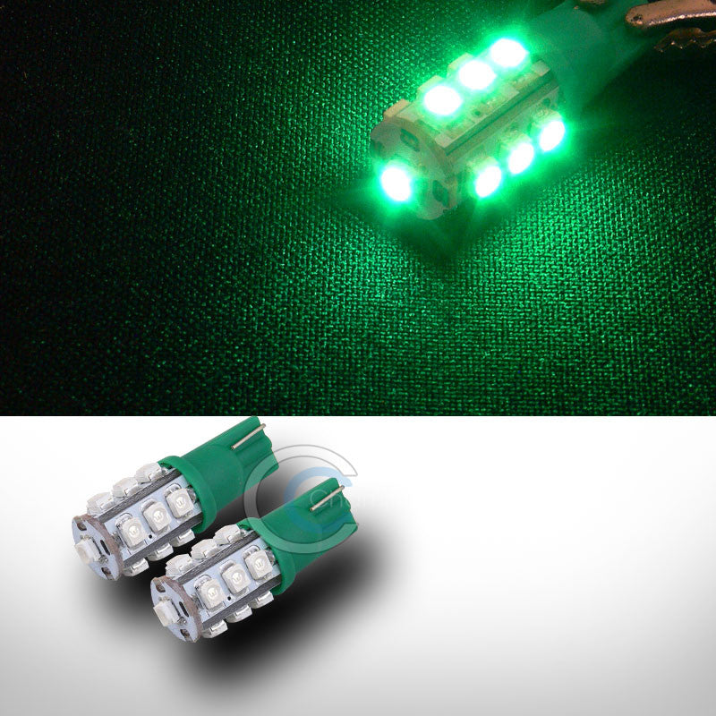 2X GREEN T10 WEDGE 3528 13 COUNT SMD LED LIGHT BULB INTERIOR/GLOVE BOX/DOME/MAP