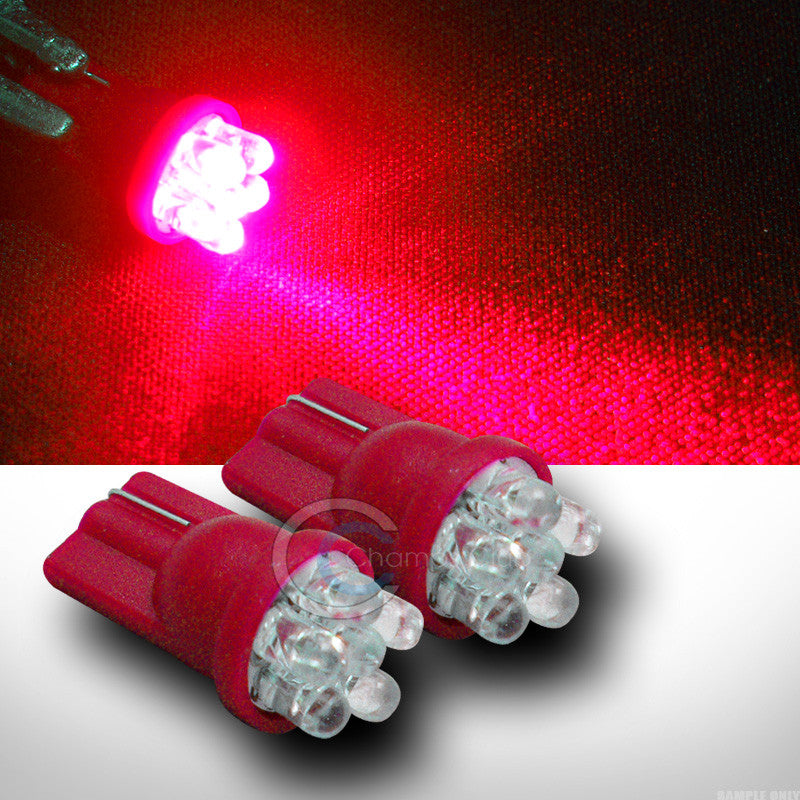 2pc Xenon Red T10 Wedge 6x LED Interior/Glove Box/Dome/Map Light Lamp Bulbs Set