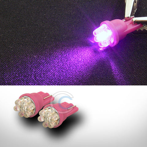 2X PINK T10 WEDGE 7 COUNT LED LIGHT BULB LAMPS CAR INTERIOR/GLOVE BOX/DOME/MAP