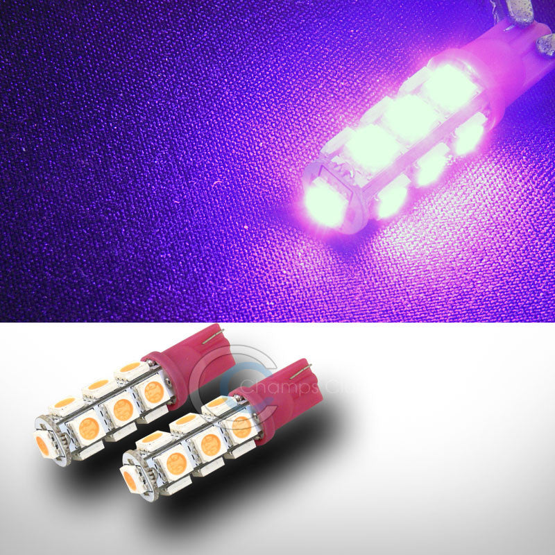 2X PINK T10 WEDGE 5050 13 COUNT SMD LED LIGHT BULB INTERIOR/GLOVE BOX/DOME/MAP