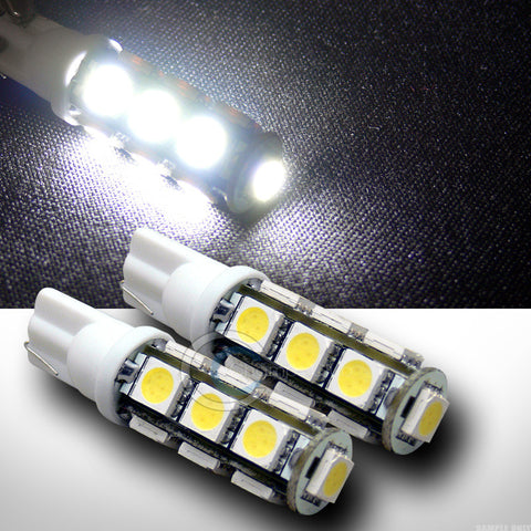 2pc White T10 Wedge 13x 5050 SMD LED Interior/Glove Box/Dome/Map Light Lamp Bulb