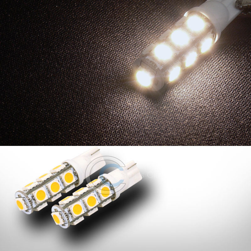 2X WARM WHITE T10 WEDGE 5050 13 SMD LED LIGHT BULB INTERIOR/GLOVE BOX/DOME/MAP