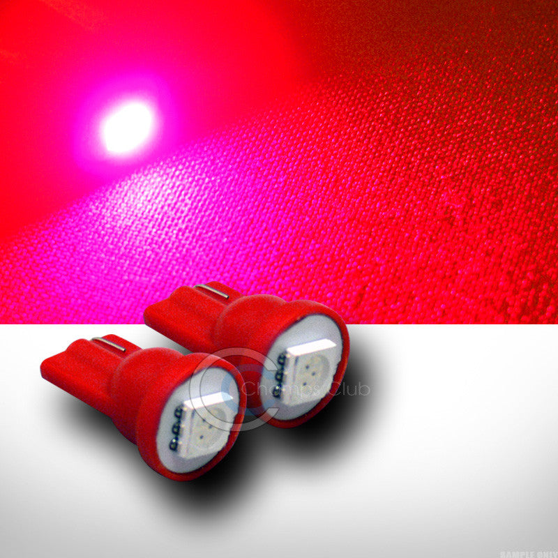 2pc Red T10 Wedge 1x 5050 SMD LED Interior/Glove Box/Dome/Map Light Lamp Bulb