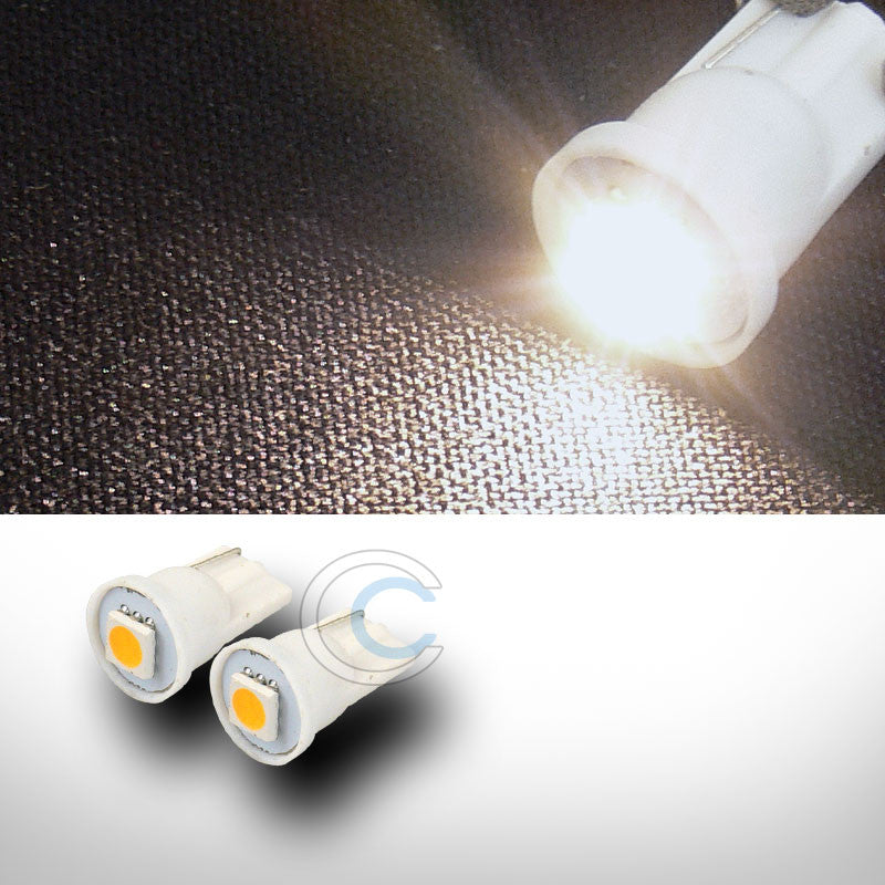 2X WARM WHITE T10 WEDGE 5050 1 SMD LED LIGHT BULB INTERIOR/GLOVE BOX/DOME/MAP