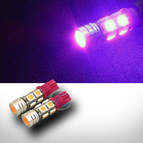 2X PINK T10 WEDGE 1 HIGH POWER+8 SMD LED LIGHT BULB INTERIOR/GLOVE BOX/DOME/MAP