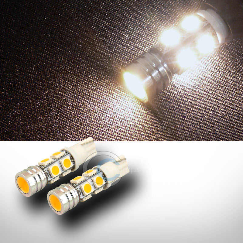 2X WARM WHITE T10 WEDGE 1+8 SMD LED LIGHT BULB INTERIOR/GLOVE BOX/DOME/MAP LAMP