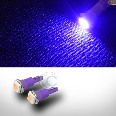 2X VIOLET/PURPLE T5 WEDGE 5050 1 COUNT SMD LED CAR DASHBOARD LIGHT BULB LAMPS CA