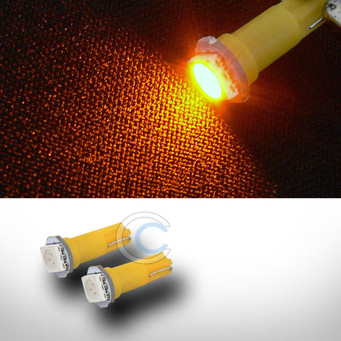 2X YELLOW T5 WEDGE 5050 1 COUNT SMD LED DASHBOARD DASH LIGHT BULBS LAMPS 12V CA