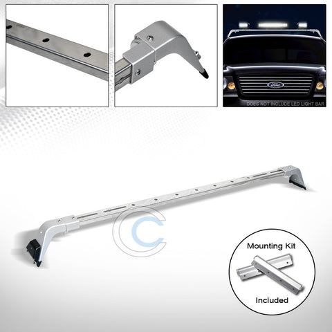 CHROME SILVER DELUXE ROTA LIGHT LAMP BAR MOUNT+ROOF GUTTER RACK BRACKETS 220041