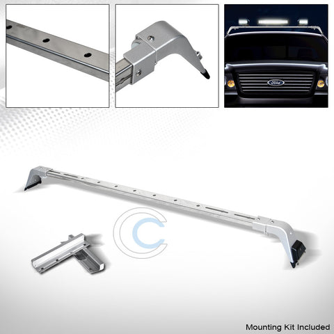 CHROME SILVER DELUXE ROTA LIGHT LAMP BAR MOUNT+ROOF GUTTER RACK BRACKETS 220051