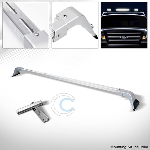 SILVER DELUXE ROTA STYLE LIGHT BAR MOUNT+STEEL ROOF GUTTER RACK BRACKETS 220061