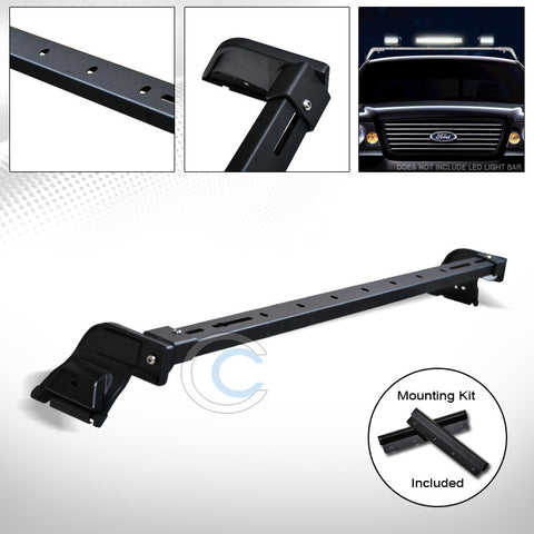 MATTE BLACK PROFILE ROTA LIGHT LAMP BAR MOUNT+ROOF GUTTER RACK BRACKETS 220041