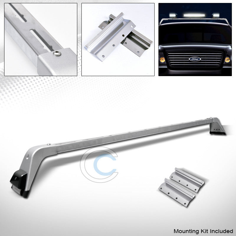 CHROME SILVER DELUXE LIGHT BAR MOUNT+ROOF GUTTER RACK BRACKETS 220541 FOR CHEVY