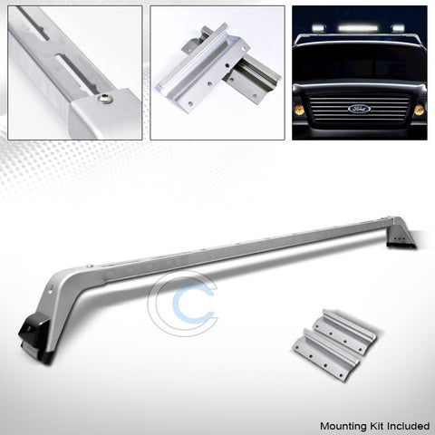 CHROME SILVER DELUXE LIGHT BAR MOUNT+ROOF GUTTER RACK BRACKETS 220541 FOR CHEVY