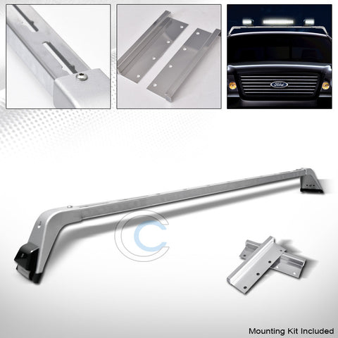 CHROME SILVER DELUXE STYLE LIGHT BAR MOUNT+ROOF GUTTER BRACKETS 94-02 DODGE RAM