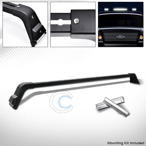 MATTE BLK DELUXE STYLE LIGHT LAMP BAR MOUNT+ROOF GUTTER RACK BRACKETS KIT 220041