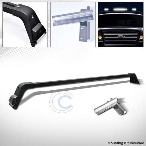 MATTE BLK DELUXE STYLE LIGHT LAMP BAR MOUNT+ROOF GUTTER RACK BRACKETS KIT 220051