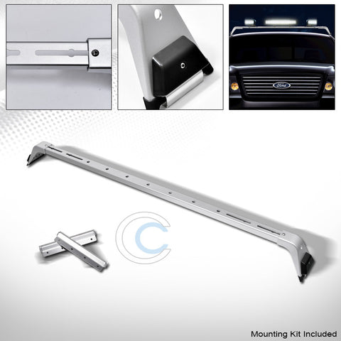 SILVER DELUXE STYLE LIGHT LAMP BAR MOUNT+STEEL ROOF GUTTER RACK BRACKETS 220041