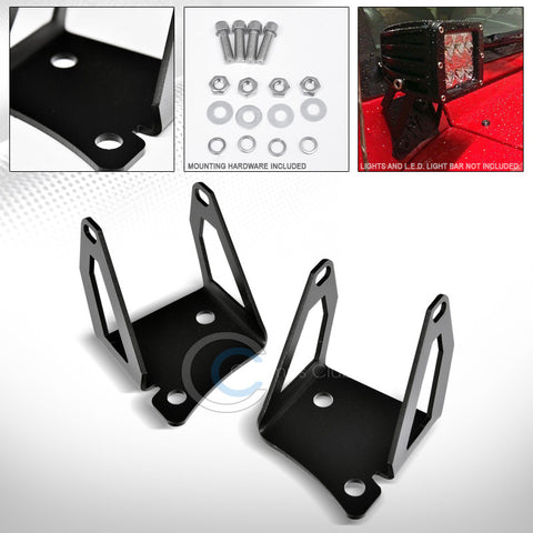 BLACK LOWER A-PILLAR MOUNT BRACKETS KIT FOR LED LIGHT BAR 07-17 JEEP WRANGLER JK