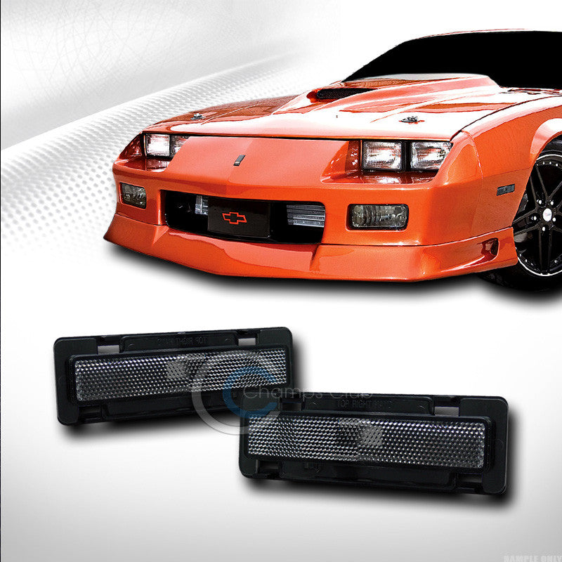 DEPO SMOKE CLEAR LENS BUMPER SIDE MARKER REFLECTOR LIGHTS 85-92 CAMARO/FIREBIRD