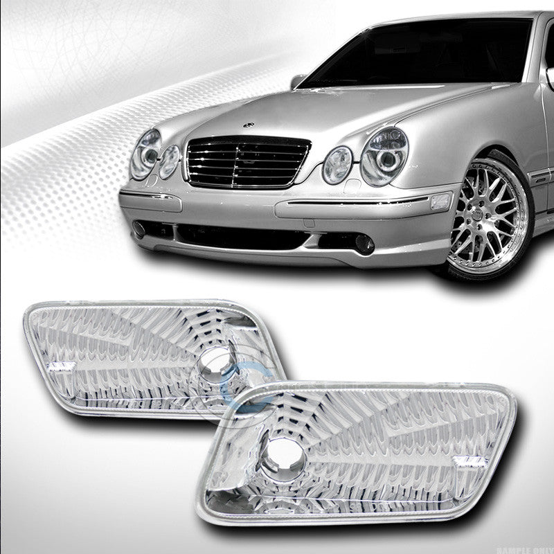 CHROME CLEAR LENS PARKING BUMPER SIDE MARKER LIGHTS 96-02 MERCEDES W210 E-CLASS