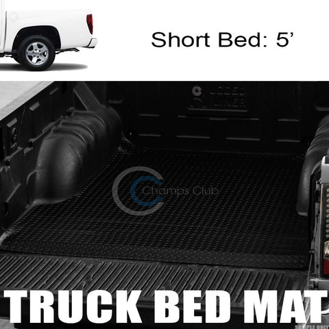 BLK RUBBER DIAMOND TRUCK BED TRUNK FLOOR MAT CARPET 04-12 COLORADO/CANYON 5'/60