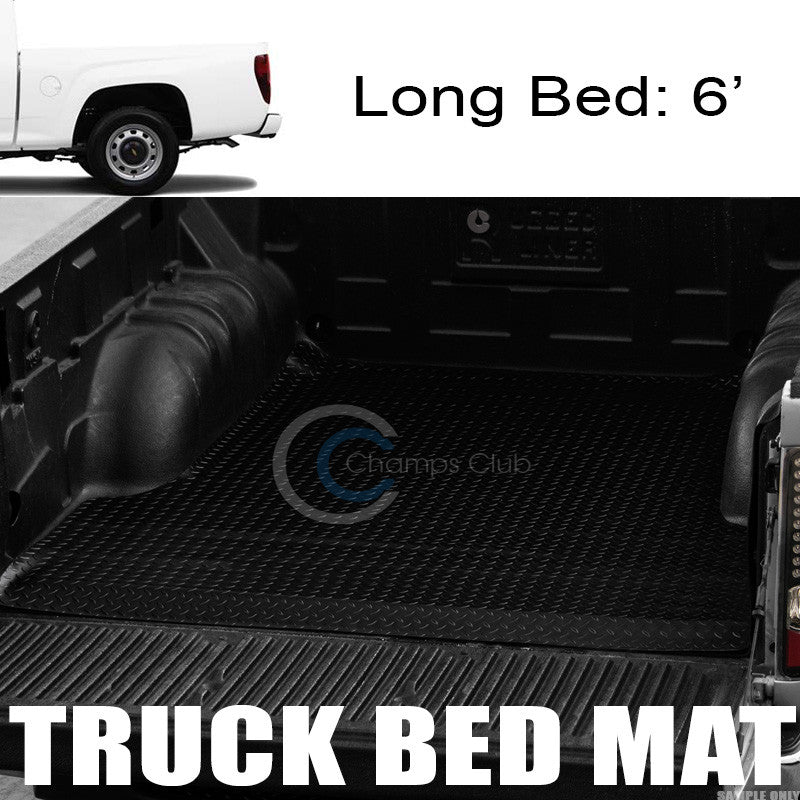 BLK RUBBER DIAMOND TRUCK BED TRUNK FLOOR MAT CARPET 04-12 COLORADO/CANYON 6'/72