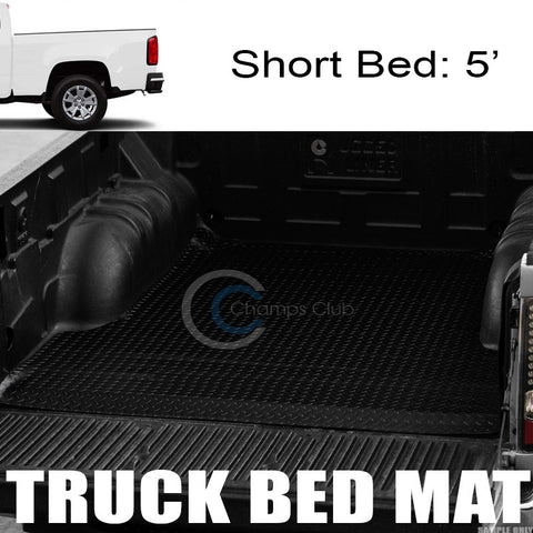 BLK RUBBER DIAMOND TRUCK BED TRUNK FLOOR MAT CARPET 15-17 COLORADO/CANYON 5'/60