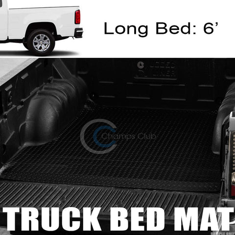 BLK RUBBER DIAMOND TRUCK BED TRUNK FLOOR MAT CARPET 15-17 COLORADO/CANYON 6'/72