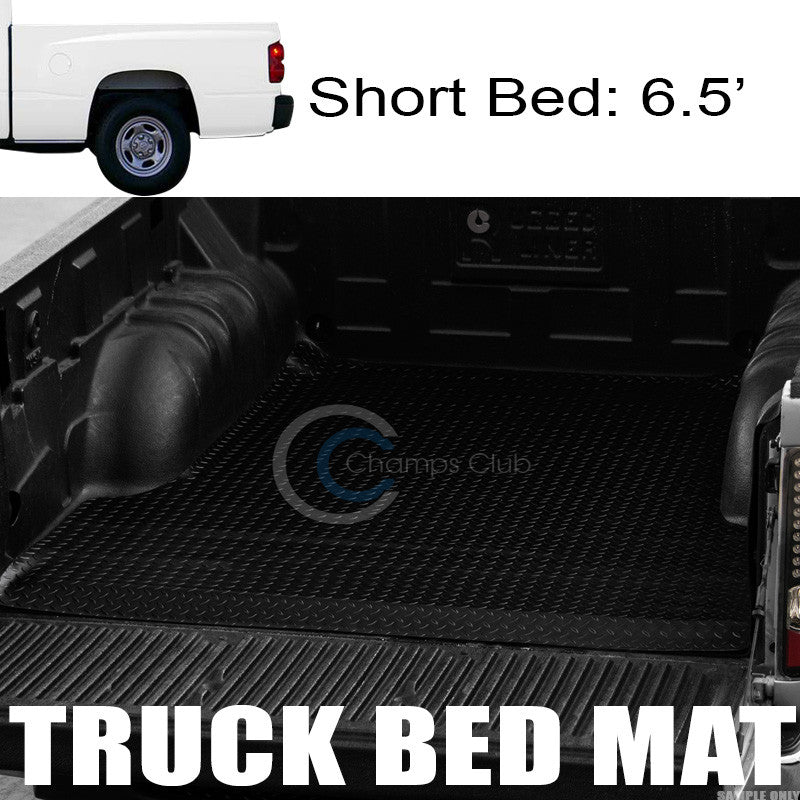BLK RUBBER DIAMOND PLATE TRUCK BED TRUNK FLOOR MAT CARPET 87-11 DODGE DAKOTA 6.5