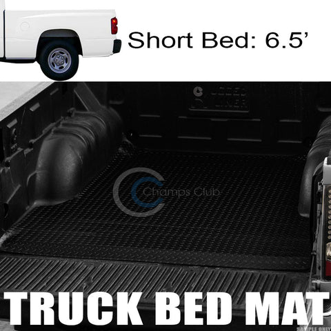 BLK RUBBER DIAMOND PLATE TRUCK BED TRUNK FLOOR MAT CARPET 87-11 DODGE DAKOTA 6.5