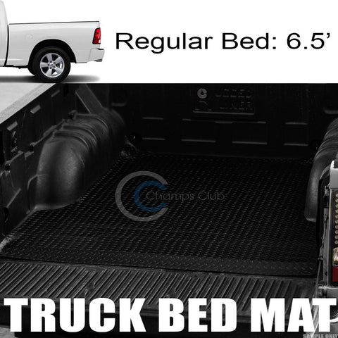 BLK RUBBER DIAMOND TRUCK BED TRUNK FLOOR MAT CARPET 02-17 DODGE RAM 6.4/6.5 CAB