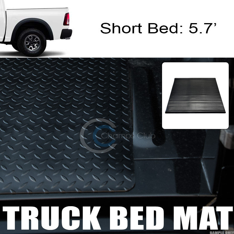 BLK RUBBER DIAMOND TRUCK BED TRUNK FLOOR MAT CARPET 09-17 DODGE RAM RAMBOX 5.7'