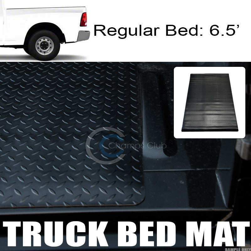 BLK RUBBER DIAMOND TRUCK BED TRUNK FLOOR MAT CARPET 09-17 DODGE RAM RAMBOX 6.4'