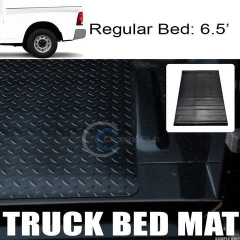 BLK RUBBER DIAMOND TRUCK BED TRUNK FLOOR MAT CARPET 09-17 DODGE RAM RAMBOX 6.4'