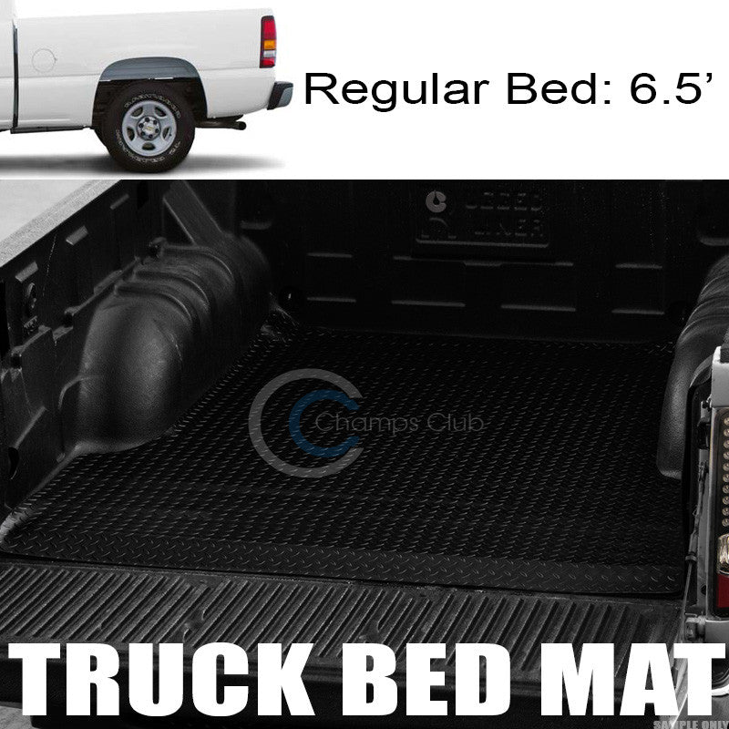 BLK RUBBER DIAMOND TRUCK BED TRUNK FLOOR MAT CARPET 99-07 SILVERADO/SIERRA 6.5'