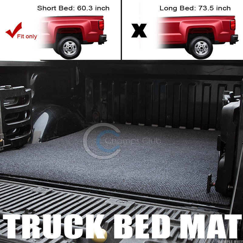 GREY/BLK TRUCK BED CARGO BOX TRUNK FLOOR RUG MAT CARPET 05+ TACOMA 5' DOUBLE CAB