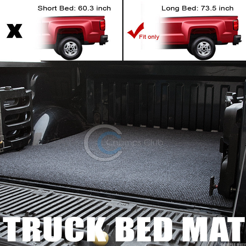 GREY/BLK TRUCK BED CARGO BOX TRUNK FLOOR RUG MAT CARPET 05-17 TACOMA 6' LONG BED
