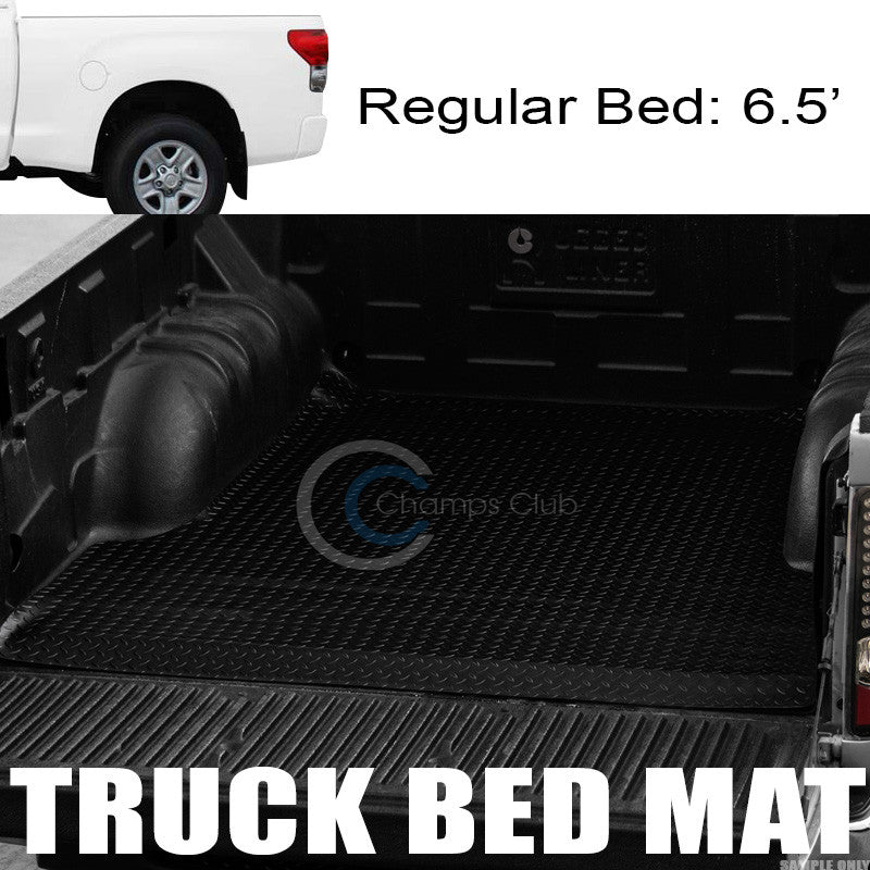 BLK RUBBER DIAMOND PLATE TRUCK BED TRUNK FLOOR MAT CARPET 07-17 TUNDRA 6.5'/78