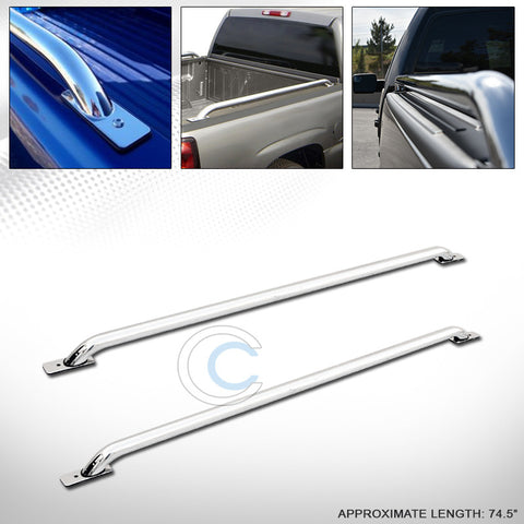 STAINLESS CHROME TRUCK SIDE BAR RAIL RS 73-87 CHEVY/GMC C/K C10 6.5 Ft SPORTSIDE